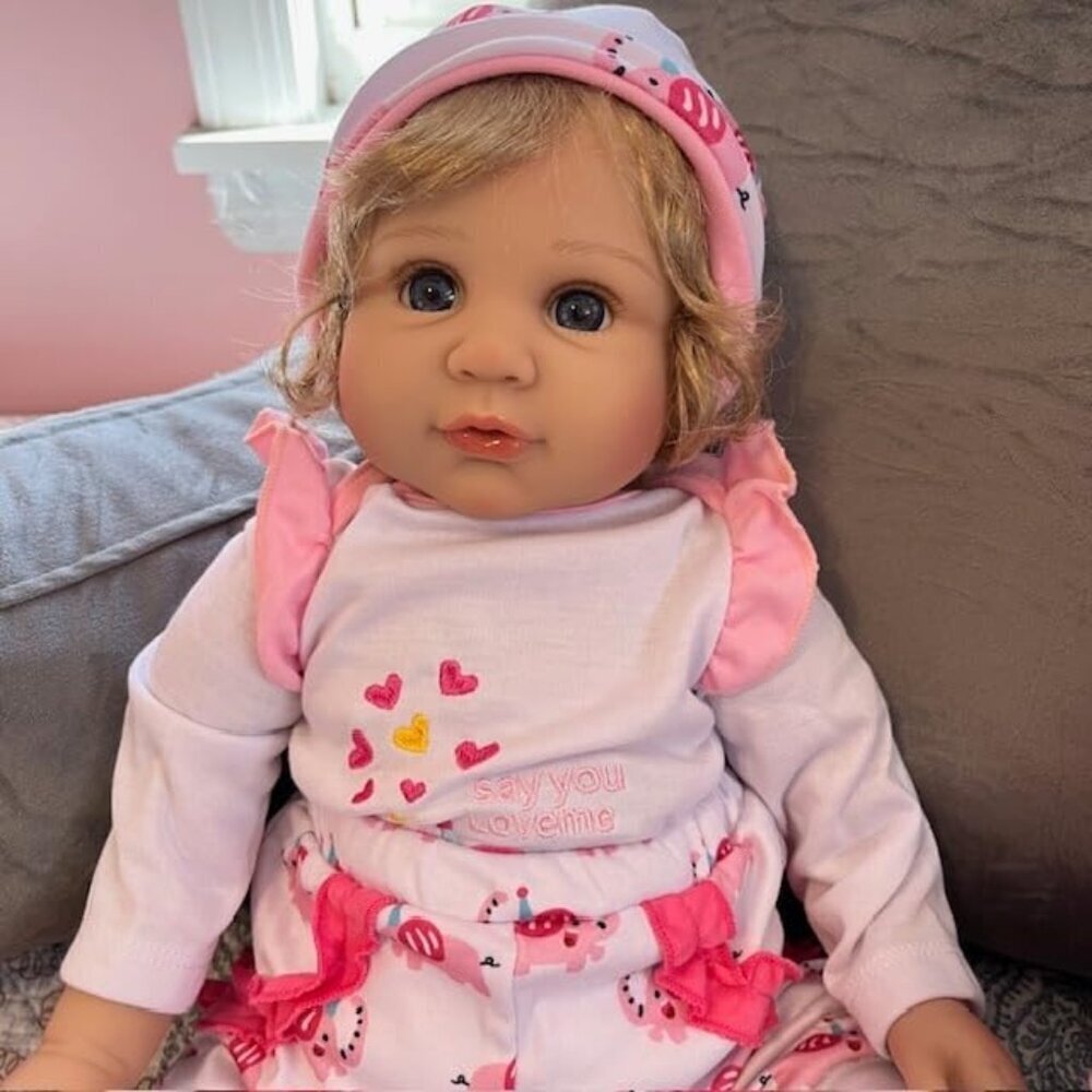🆕22Inch Soft Cloth Body Newborn Baby Poseable Limbs Bunny Reborn Baby Girl